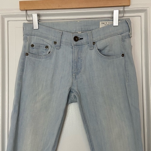Rag & Bone Designer Denim Dre Slim Boyfriend Jeans Light Wash Blue Ashling 24 - Picture 5 of 13